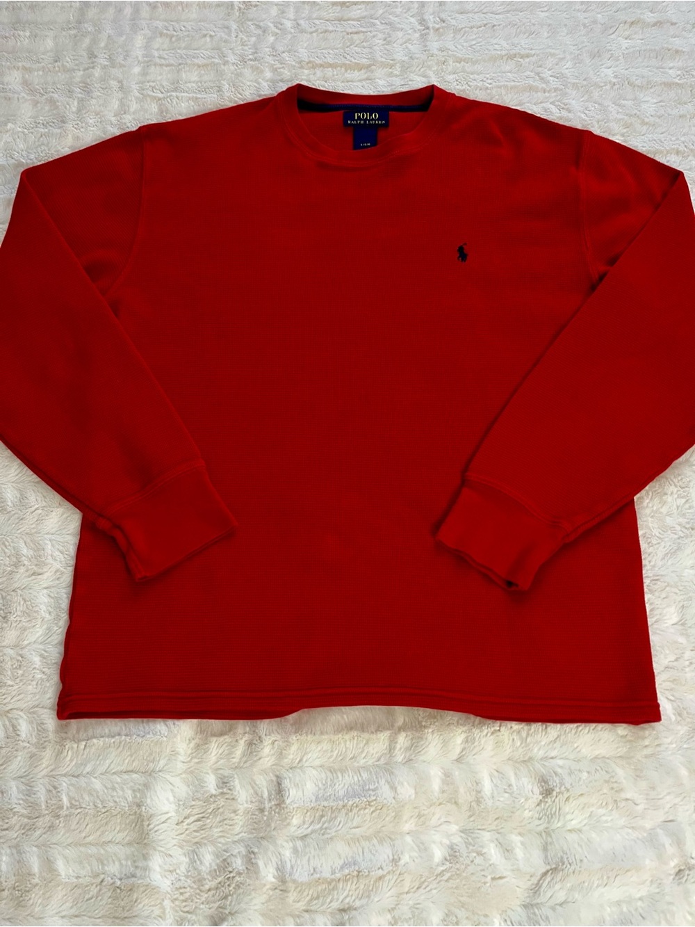 Polo by Ralph Lauren Bright Red Crewneck Knit Sweater (Size L)
